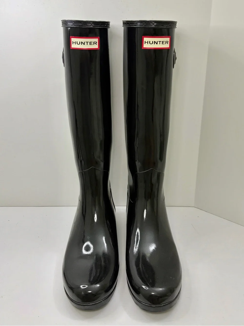 Hunter Women's Original Tall Gloss Rain Boots Black Size 7